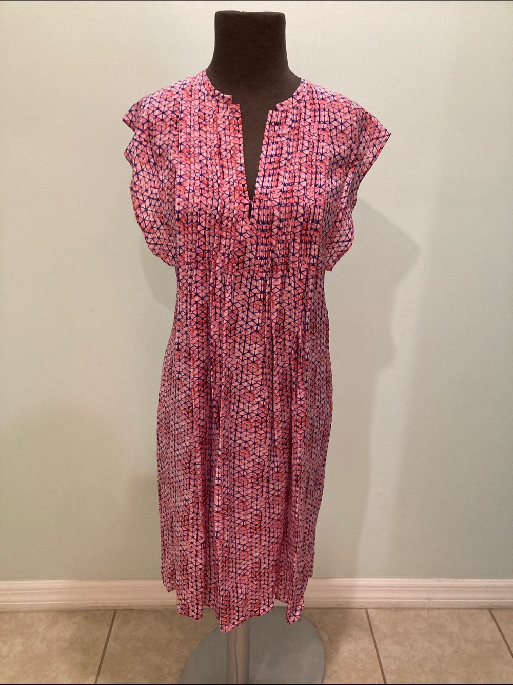 Rebecca Taylor Pink Geometric Midi Dress